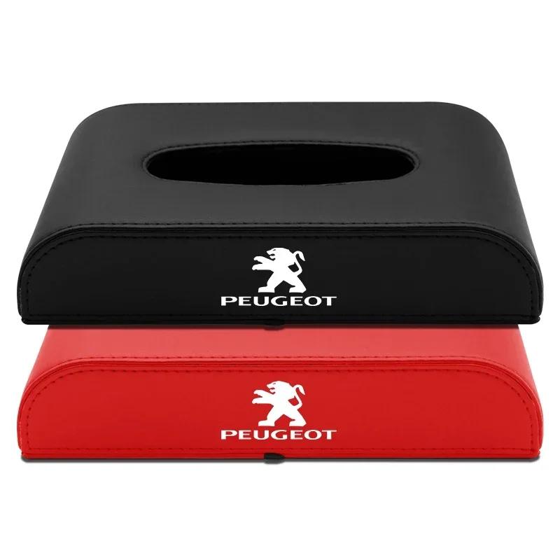 Car Sticker 1pcs Car Tissue Box Holder Armrest Box Storage Case For Peugeot 206 207 307 3008 2008 308 407 408 508 301 208  Auto