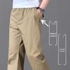 Men's Loose Fit Cotton Casual Pants with Multiple Pockets - Plus Size, Straight Leg, Ideal for Spring/Summer.