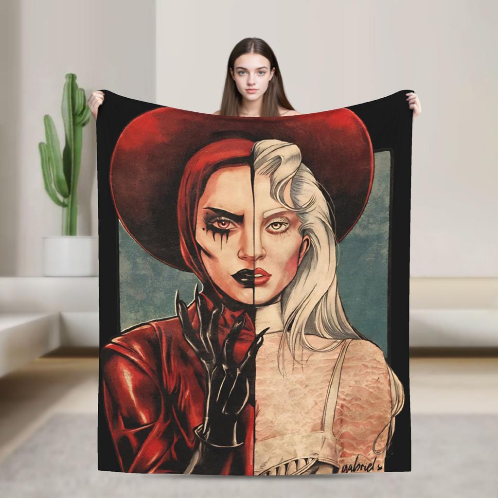 Lady Gaga Mayhem Abracadabra Knitted Blankets Fleece Lady In Red Super Warm Throw Blankets for Bed Bedspread