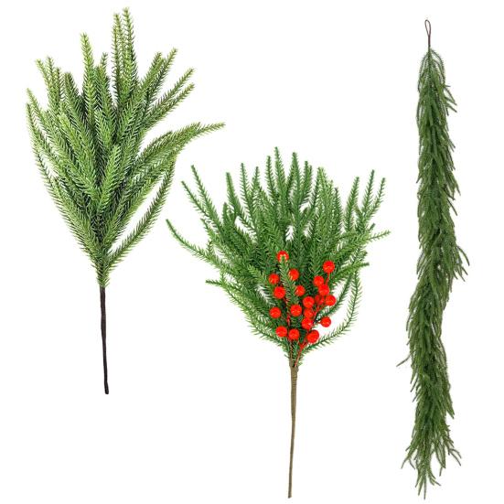 Christmas Garland Real Touch Artificial Greenery Pine Garland Realistic Faux Pine Branches for Table