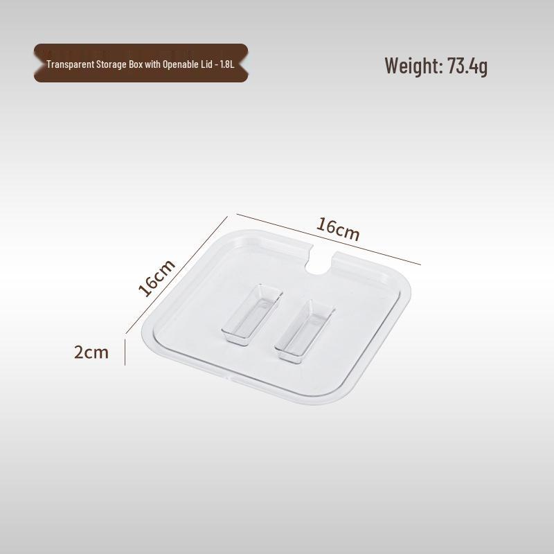 PC Acrylic Flip-top Jam Box with Lid for Milk Tea Shops - Transparent Sectional Tray for Pearl, Coconut Jelly, and Seasonings