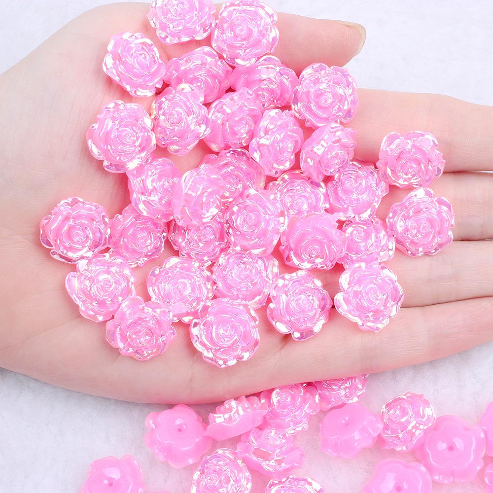 Solid Color Resin Rose Pearl Stickers for DIY Phone & Jewelry Accessories