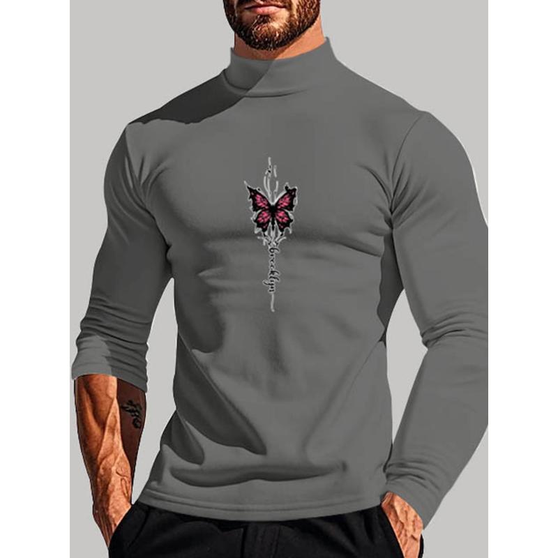 Polyester Mock Neck Long Sleeve Top, Great for Spring Daily Wear XXL серый