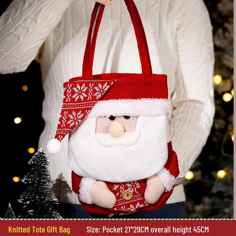 Large Santa Claus Christmas Eve Gift Bag with Pocket for Decorations