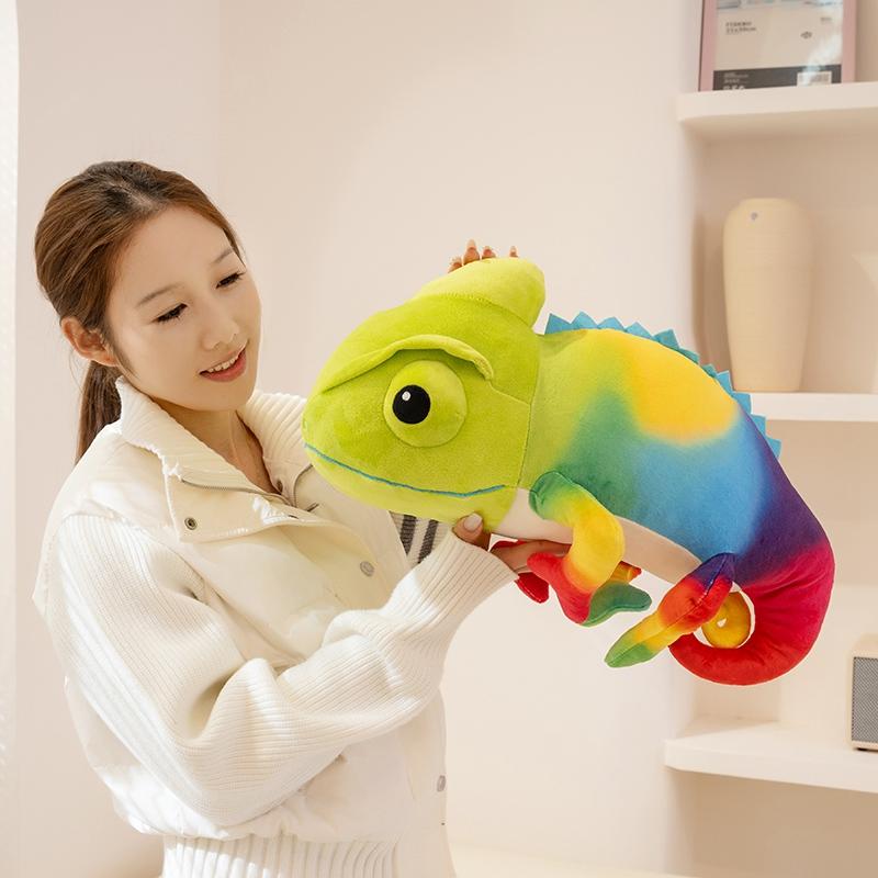 Nuovi Peluche Camaleonte Carini Ripieni Panciotto Cartone Animato Lucertola Strisciante Bambola Calda Morbida Cuscino da Divano per Casa Regalo Divertente per Bambini