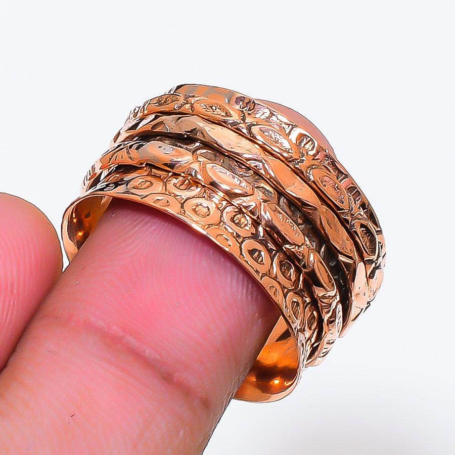 Meditation Spinner Handmade Copper Jewelry Ring Size 8.5 RR-858