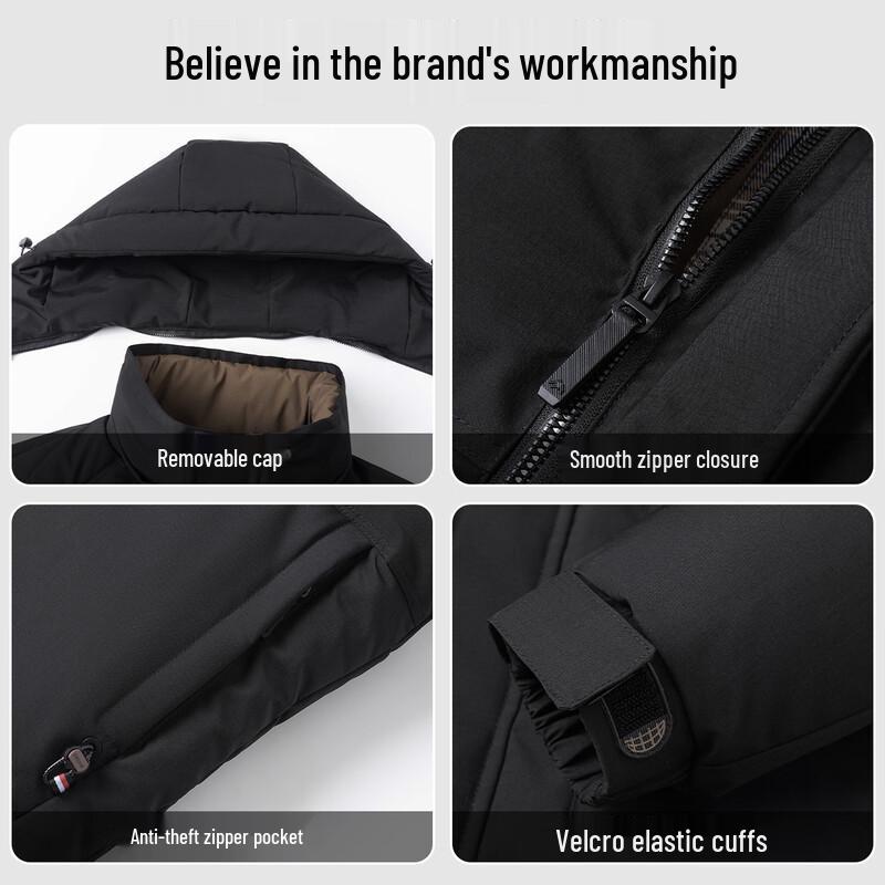 ROMON Men's Hooded Padded Jacket for Middle-Aged & Elderly