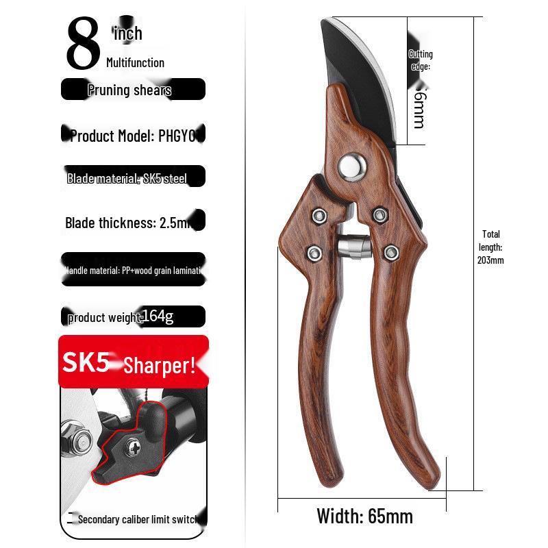 Heavy-Duty Stainless Steel Labor-Saving Pruning Shears for Garden and Bonsai, Multi-Functional Power Shears for Thick Branches