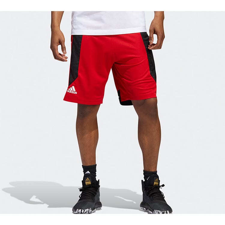 adidas Basketball Shorts Men's Light Scarlet Moderate Straight Fit Pants ED8389