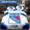 3PCS York Rangers Printed Bedding Set For Bedroom Dormitory, Includes 1 Duvet Cover & 2 Pillowcases for All Seasons Home Decor Fan Gifts