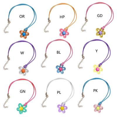 European American Jewelry Novel Flower Pendant All-match Clavicle Chain Adjustable Leather- Rope Cold Wind Neck Chain