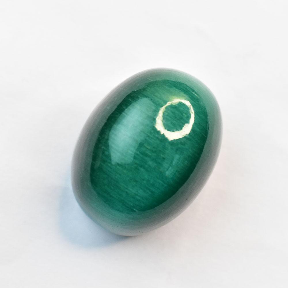 Flawless Natural Cat'S Eye 114 ct Cabochon Shape Green Loose Gemstone for Jewelry Making and Crafts