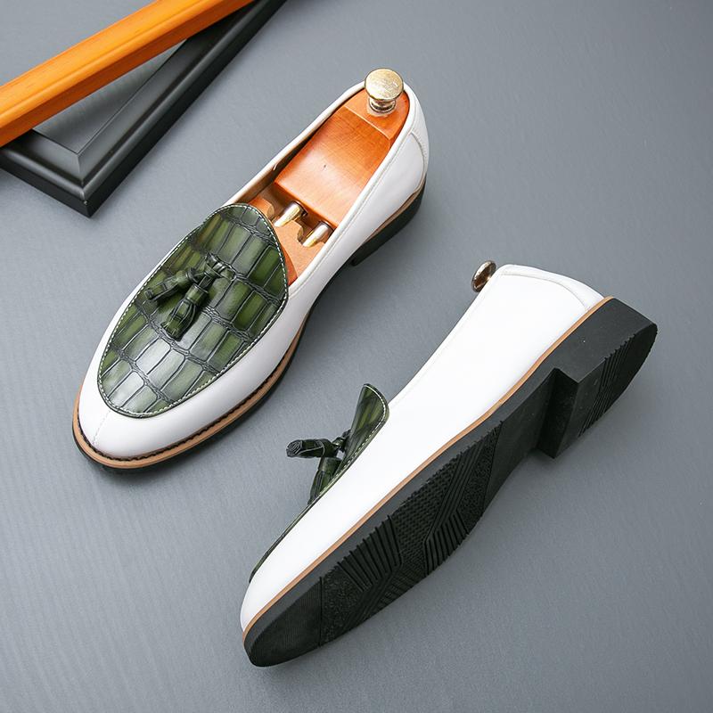 

Модные высококачественные мужские формальные туфли с бахромой, кожаные лоферы, мужские деловые, британские, свадебные, социальные кожаные туфли, мужские формальные туфли 39-47 47 зелёный