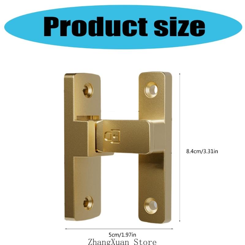 Zinc Alloy 90 Degree Latches Door Lock Without Drilling Required for Home Office and More Types Easy Installion
