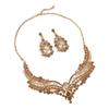Women Crystal Necklace Earrings Indian Bridal Jewelry Sets Brides Wedding Party Costume Accessories