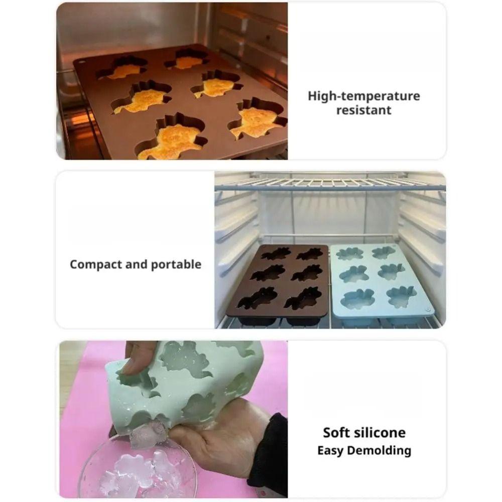 Reusable Pony Shape Ice Cube Tray Flexible 6 Cavities Horse Ice Cube Mold Non-Stick 3D Horse Shape 3D Horse Shape Silicone Mold