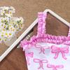 2Pcs Girls Bow Print Ruffle Bikini Set Kids Swimwear Swimsuit