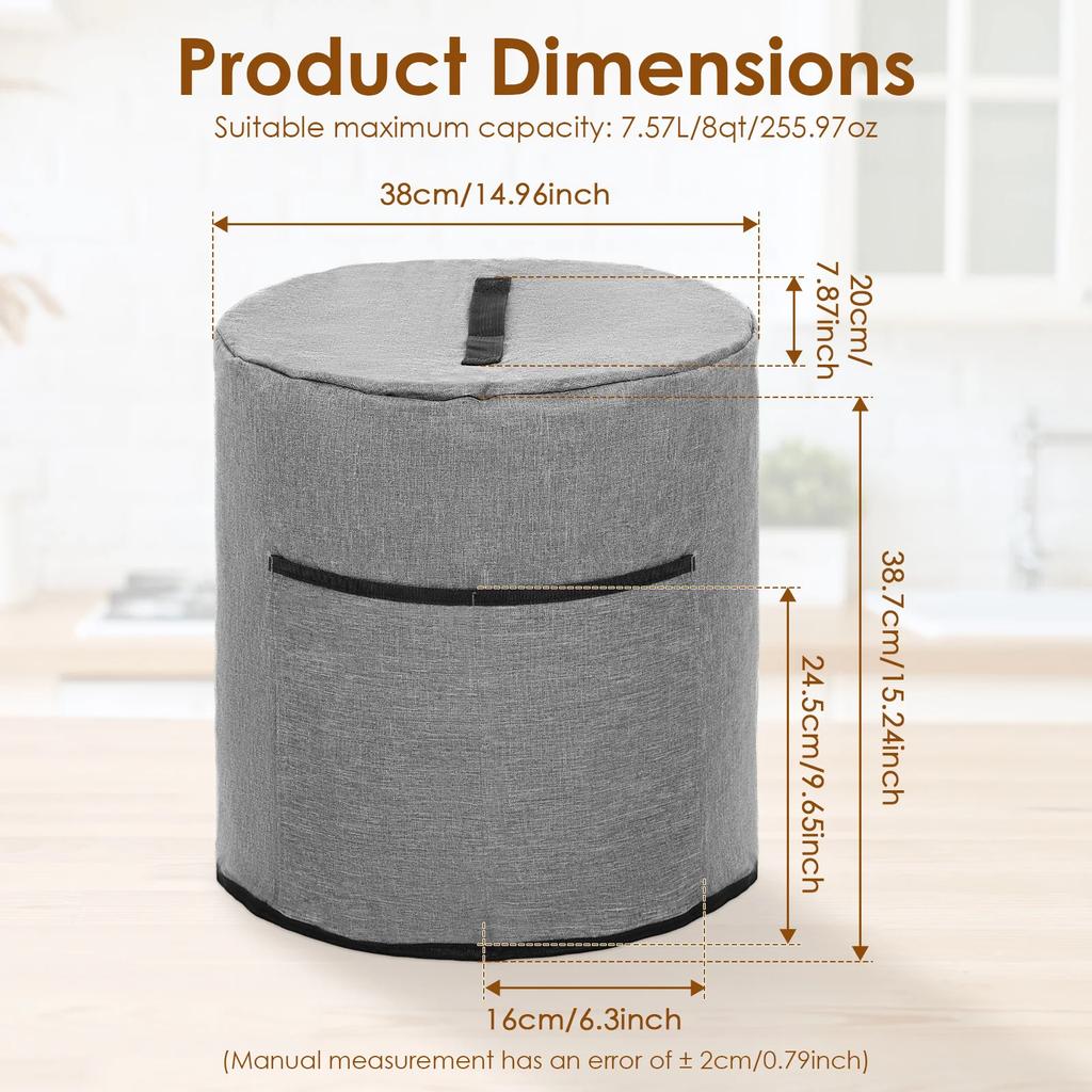 Air Fryer Dust Cover Polyester Small Appliance Protective Cover with Pocket and Carrying Handle Kitchen Rice Cooker Dust Cover