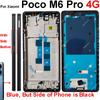 LCD Middle Frame Housing For Xiaomi Poco M6 M6 Pro 4G 5G Middle Frame Holder Cover With Volume Key Replacement Repair Parts