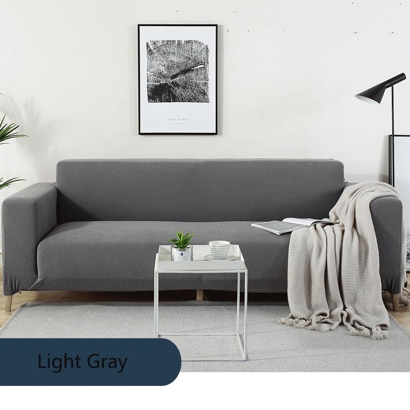 Waterproof/Dustproof Fleece Solid Color Sectional Sofa Covers For Living Room Elastic Stretch L Shape Need Buy 2Pieces