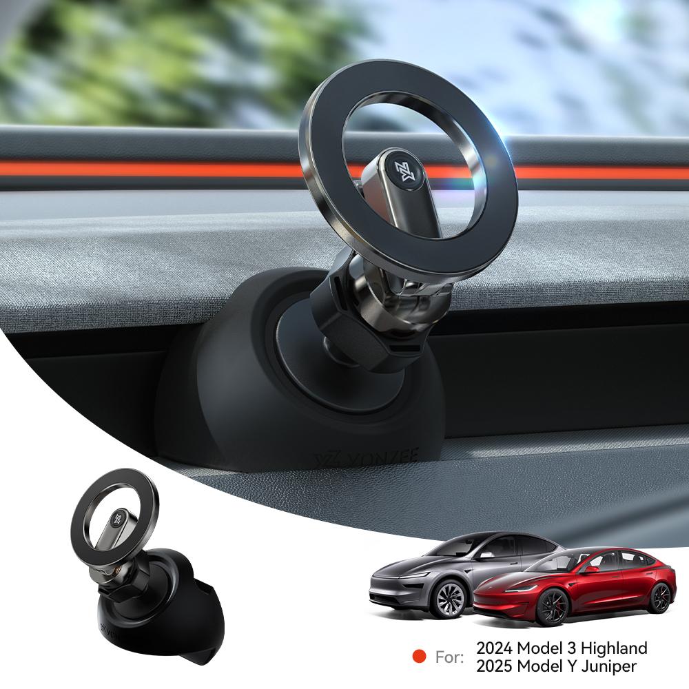 For Tesla Magnetic Car Phone Holder 2025 Model 3 Y Highland Juniper Air Vent Mount Car Bracket Stand 360 Degree Rotatable