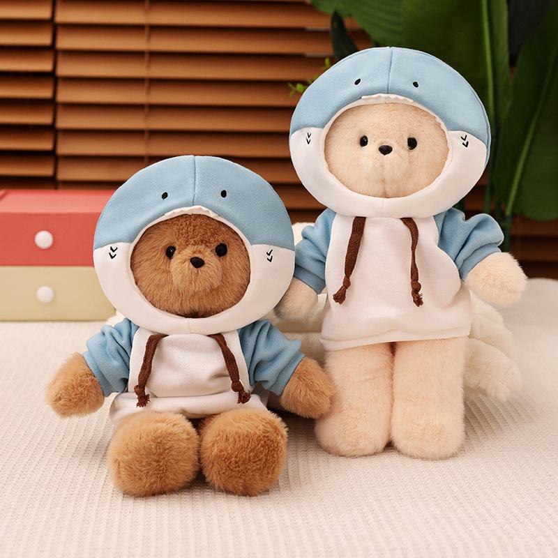New High Quality Animal Cosplay Bear Plush Doll Pillow Dinosaur Shark Turn White Brown Bear Plush Toy for Boys Girls Comfort Toy