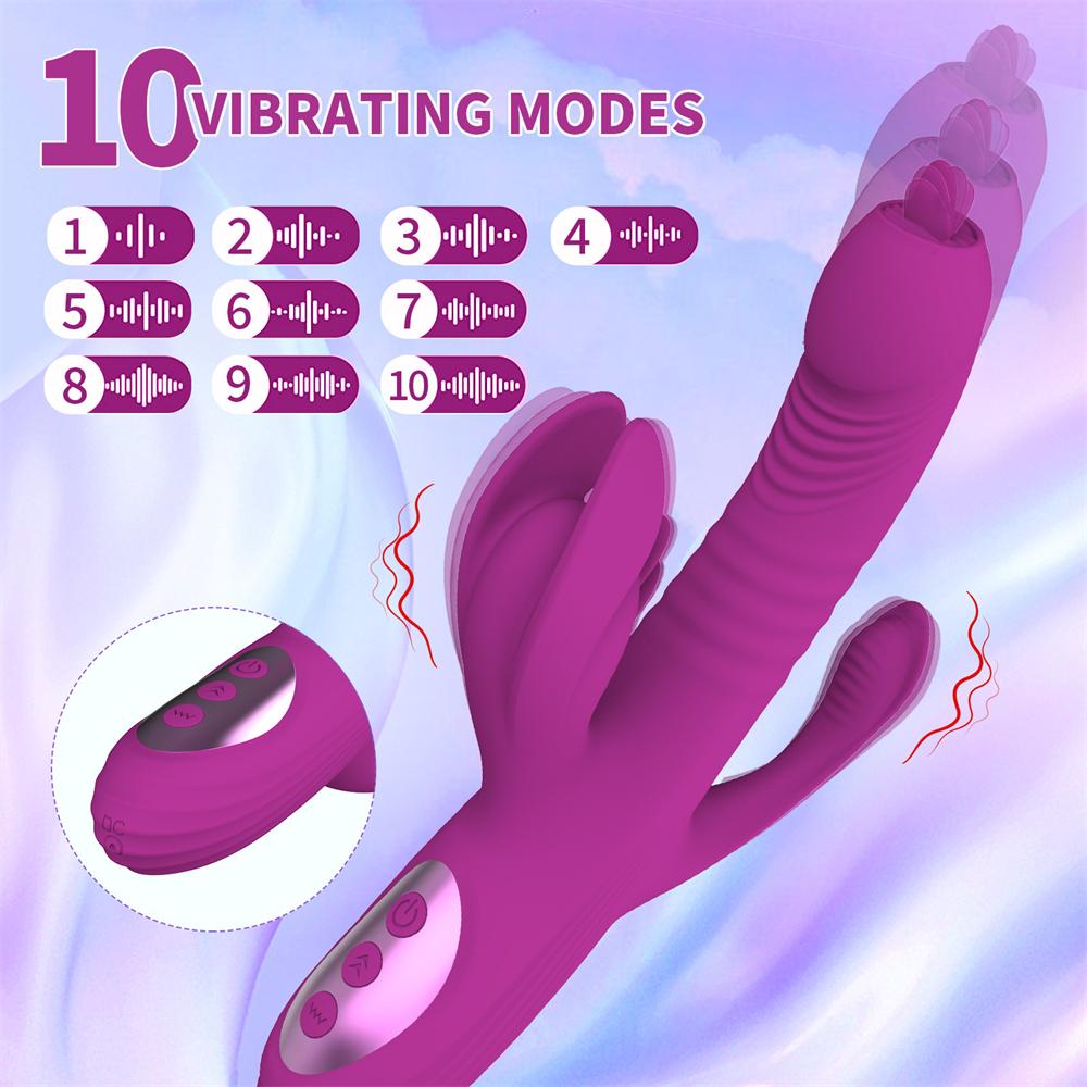 Triple Vibration Stimulation Tongue Licking Clitoris SuckerClitoris Stimulator NippleClit Stimulator Penetration Anal Sex Toys
