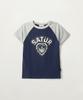Seteo (W) Heart Graphic Raglan Short Sleeve T-Shirt Navy