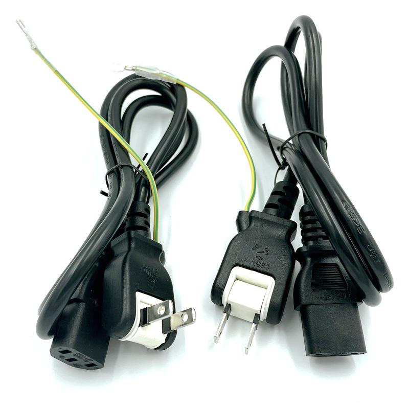 Japanese Standard Rotating Folding Two-Pin Power Cord for Desk Lamps and Hair Dryers