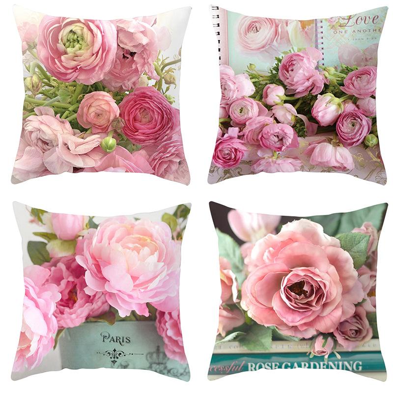 

American Retro Rose Series Pillow Cover Home Sofa Pillow Cushion Cover Premium Durable Quality Useful Practical 45*45cm