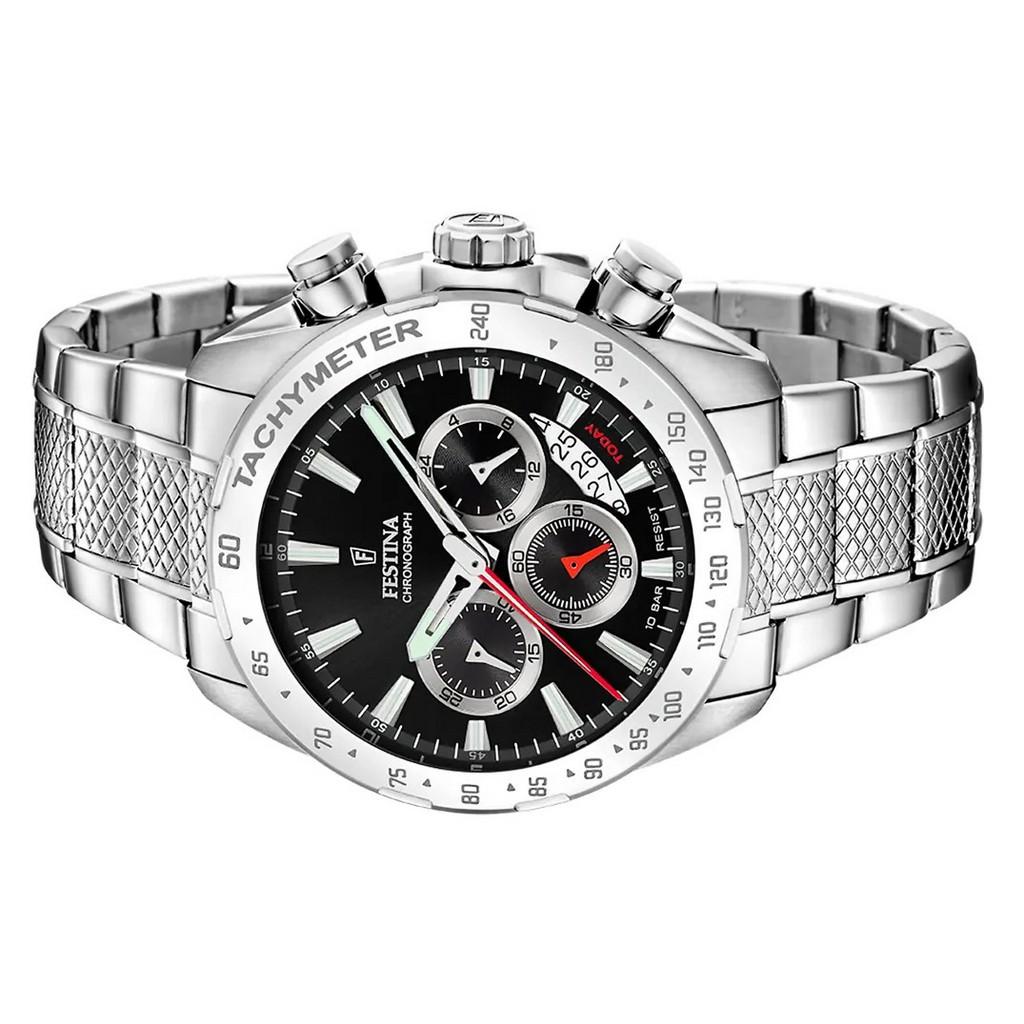 FESTINA Chrono Sport rustfritt stål Black Dial Quartz F20668-4 100M herreklokke