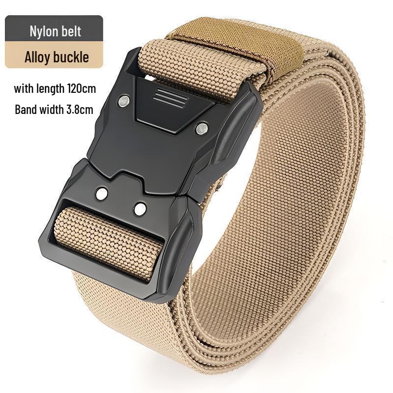 Men's Adjustable Leather Tactical Belt: Elastic, Versatile, Casual, Outdoor Training, Workwear
