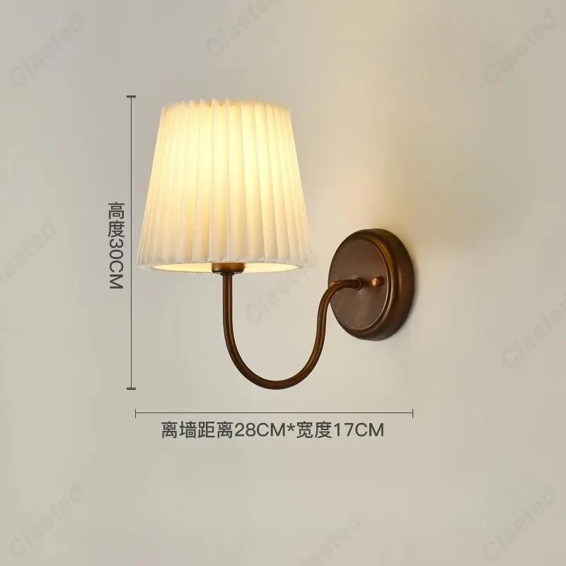 LED Retro E14 Fabric Lampshade Wall Lamp Bedroom Bedside Lamp Mirror Front Lamp Living Room Corridor Balcony Lighting Decoration