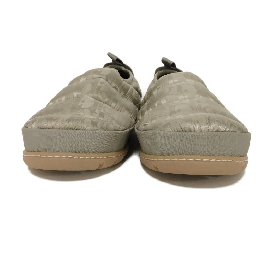 Used 10656 Snow Slippers 3SA089ZHN_H161 7897 43 All-Over Logo Calfskin Rubber 11" Oblique Quilted Nylon Beige Men's