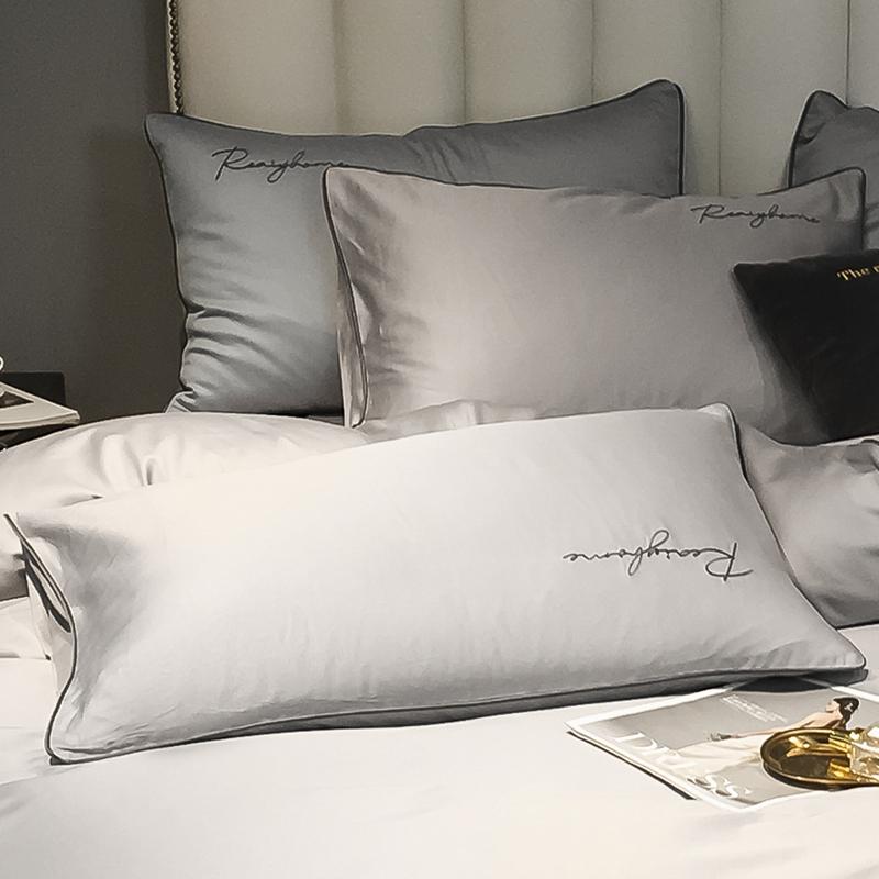 100% Nature Cotton Pillowcase Solid Color Pillow Cover Healthy  High-end Pillow Case 2pcs 48x75cm  King Size Pillow Cases