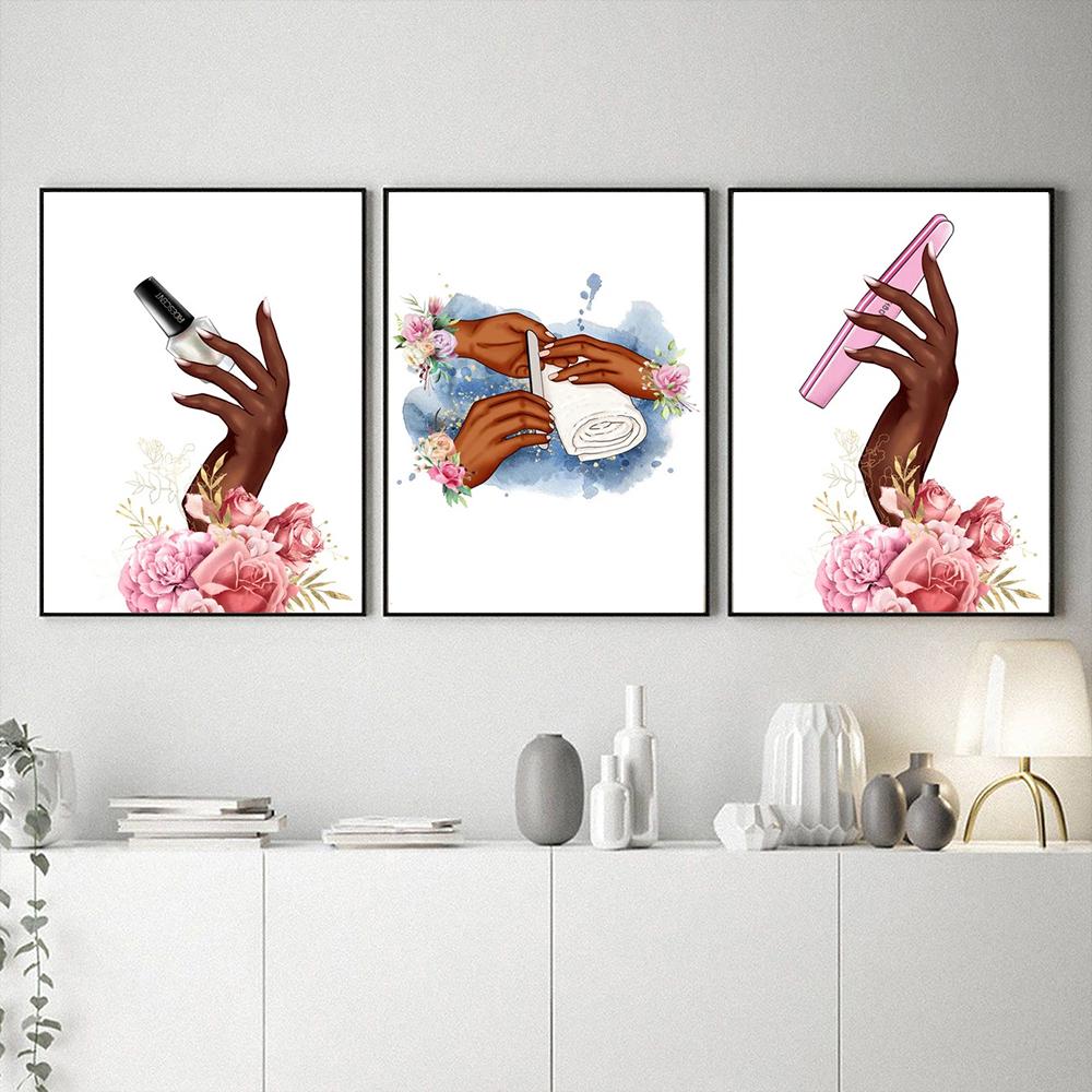 Fashion Nail Polish Eyelash Posters and Prints Beauty Salon Canvas Nordic Painting Wall Art Picture for Living Room Home Decor