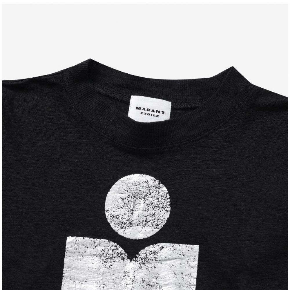 ISabelle Marant TS0005fa A1n10e 01bk Klowia Clovia Linen Women S Long Sleeve Tee