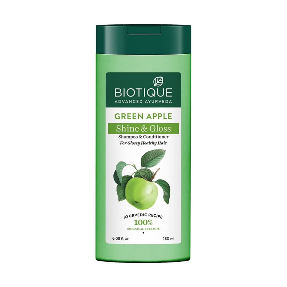 

Biotique Green Apple Shampoo & Conditioner 180ml – Healthy Shiny Hair, Scalp Nourishment, Soft & Smooth, 100% Botanical Extracts