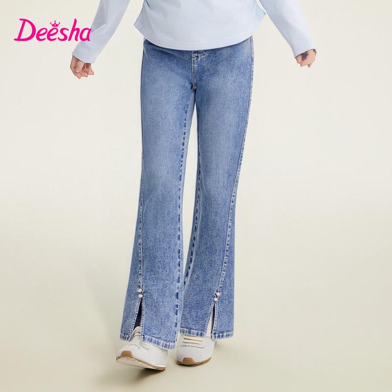 Джинсовые брюки клеш с разрезами по бокам для девочек Deesha 165
