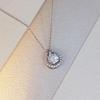 Pear-Shaped Moissanite Pendant Necklace in White Gold - 1 Carat, Luxury Women's Jewelry.