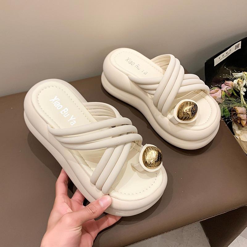 Fashion 7cm Platform Sandals Women Heels Shoes Platform Open Toe Slippers Summer Fad Sandals Dress Beach Flip Flops Women Crystal Slides