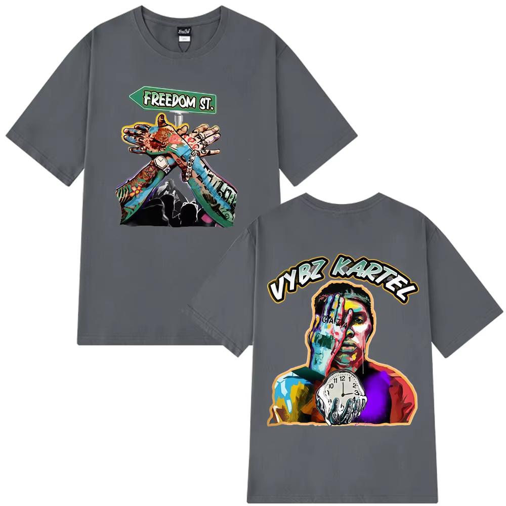

Rap Singer Vybz Kartel 2025 Graphic Album Luxury Fashion Oversized Tshirt Mens Tshirt Highquality Original Cotton Tshirt L