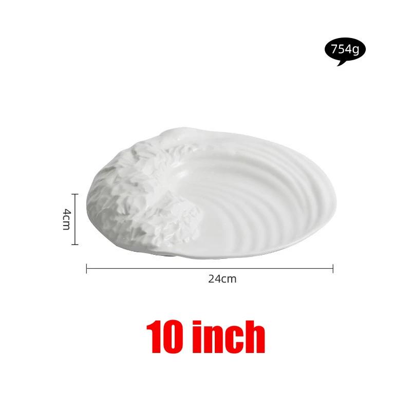 

Ceramic tableware Western cuisine flat plate Dishes of high-end cold dishes in exotic hotels Sushi plate Ocean Wave Scenery Dish