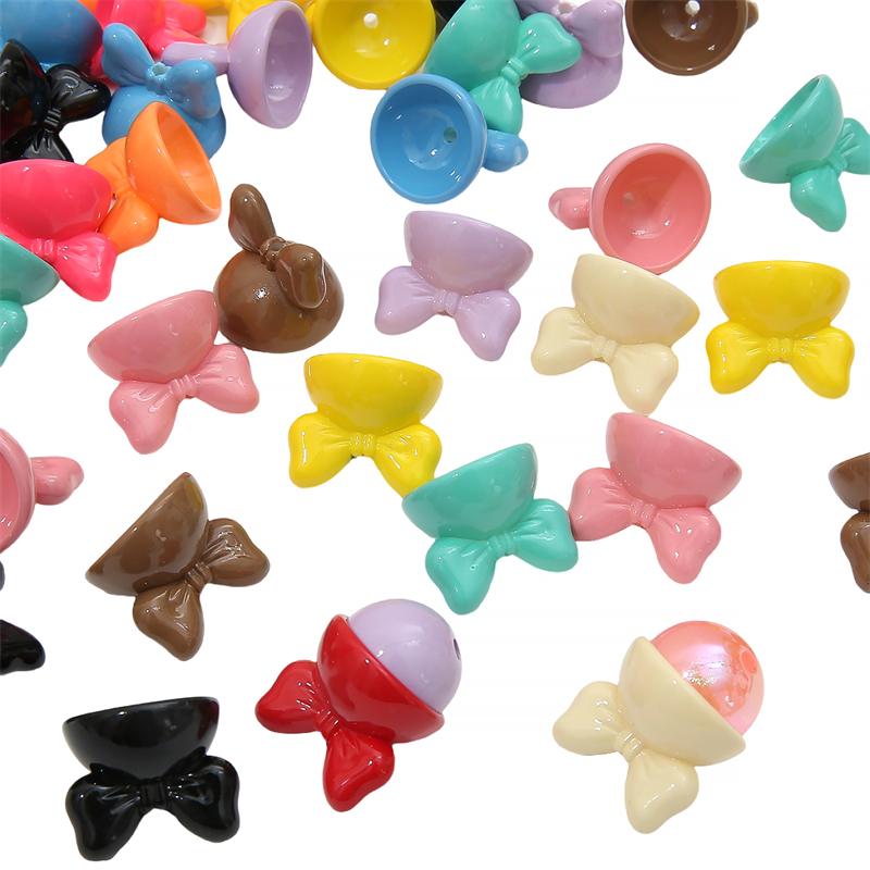 4 bucăți 20 mm mărgele acrilice cu fundă de iepure pentru colier breloc DIY bijuterii artizanale