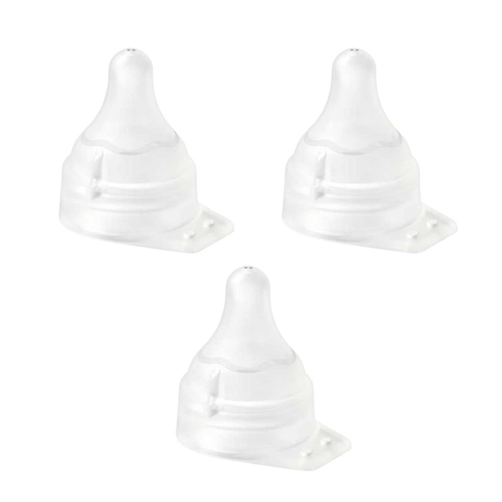 Pigeon Breastfeeding Set of 3 Direct-Attach Nipples, Low-Strain, High-Flow,