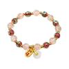 Cloisonné Enamel Floral Peace Buckle Bracelet - Luminous, High-End Jewelry for Women