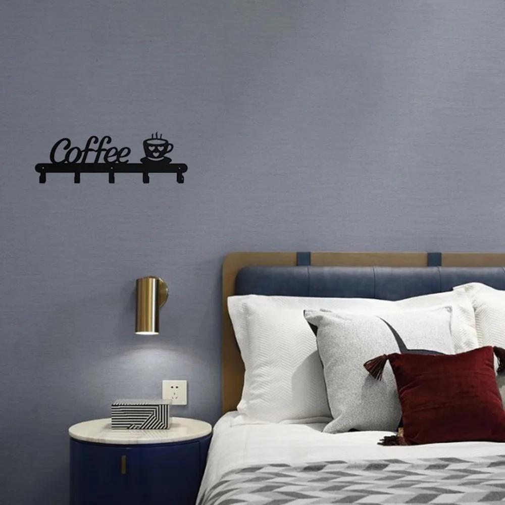 1 Stück Kaffeetassenständer aus Metall für die Wand: Stilvoller Wandhalter mit Kaffeetassenhaken und vielseitigen Kleiderbügeln