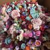 Bohemian Style Artificial Floating Flower Curtain Romantic Flower Backdrop Silk Flower Curtain DIY Material Pack Without Wilting