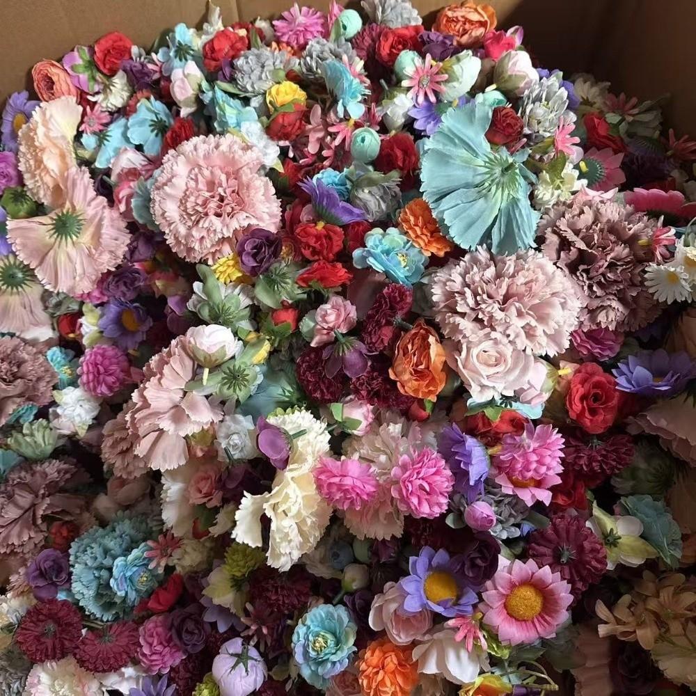 Bohemian Style Artificial Floating Flower Curtain Romantic Flower Backdrop Silk Flower Curtain DIY Material Pack Without Wilting