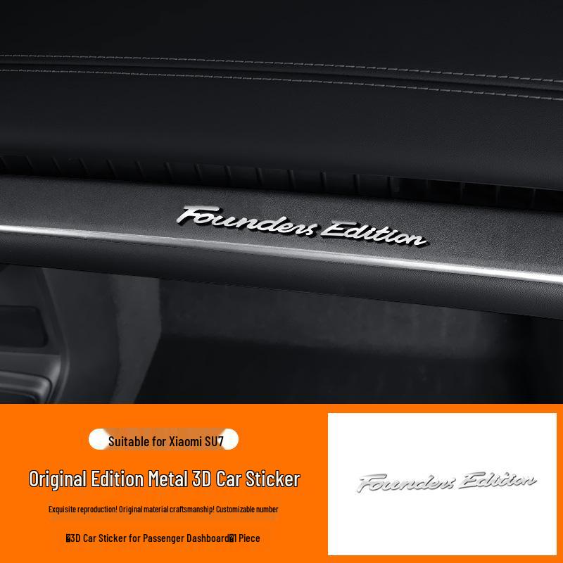 Xiaomi SU7 Genesis Edition Black Car Tail Badge Lettering Modification Sticker